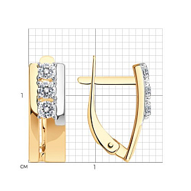 Серьги SOKOLOV - Золото 375, Фианит (арт. 027246-4)