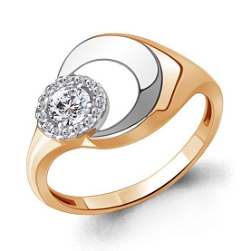 Кольцо Аквамарин - Серебро 925, Фианит (арт. 68290А.6)