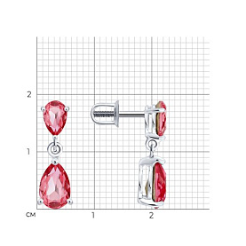 Серьги Diamant - Серебро 925, Кристалл (арт. 94-122-00210-1)