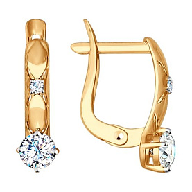 Серьги SOKOLOV - Золото 585, Фианит (арт. 027584)