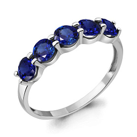 Кольцо Аквамарин - Серебро 925, Синтетический сапфир (арт. 69364Н.5)