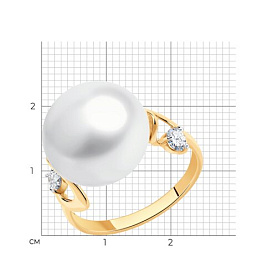 Кольцо SOKOLOV - Золото 585, Жемчуг культивированный, Фианит (арт. 791188)