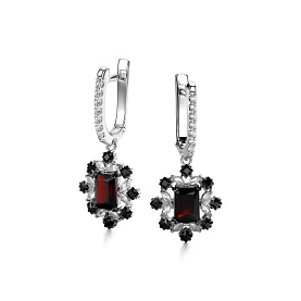 Серьги Дар - Серебро 925, Гранат, Кварц, Шпинель (арт. С-5167рчс4041613600)