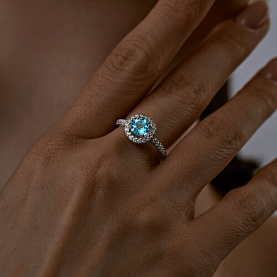 Кольцо SOKOLOV - Серебро 925, Топаз, Фианит (арт. 92014323)