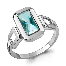 Кольцо Аквамарин - Серебро 925, Синтетический турмалин (арт. 65000688.5)