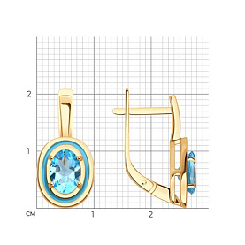 Серьги Diamant - Золото 585, Топаз, Эмаль (арт. 51-320-02509-1)