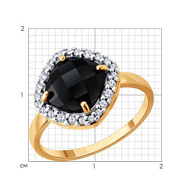 Кольцо SOKOLOV - Серебро 925, Агат, Фианит (арт. 92014940)