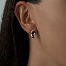 Серьги SOKOLOV - Серебро 925, Гранат, Фианит (арт. 92021140)