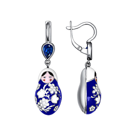 Серьги SOKOLOV - Серебро 925, Фианит, Эмаль (арт. 94021315)