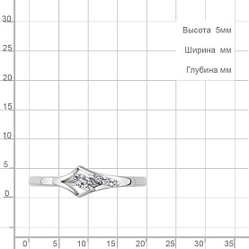 Кольцо Аквамарин - Серебро 925, Фианит (арт. 67422А.5)