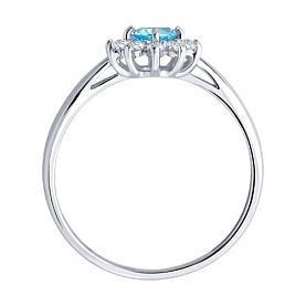 Кольцо SOKOLOV - Серебро 925, Топаз, Фианит (арт. 92014632)