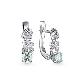 Серьги Дар - Серебро 925, Синтетический муассанит, Фианит (арт. С-4015рс1613900)