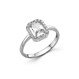 Кольцо Дар - Серебро 925, Горный хрусталь, Фианит (арт. К-5228рс42900)