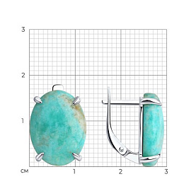 Серьги Diamant - Серебро 925, Амазонит (арт. 94-320-00972-1)
