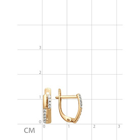 Серьги ЮФ Династия - Золото 585, Фианит (арт. 000562-1102)