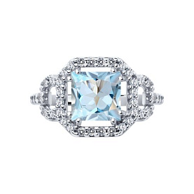 Кольцо SOKOLOV - Серебро 925, Топаз, Фианит (арт. 92014328)