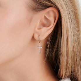 Серьга golden glob - Золото 585, Фианит (арт. 2бцФз585)