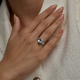 Кольцо SOKOLOV - Серебро 925, Топаз, Фианит (арт. 92014850)