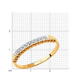 Кольцо SOKOLOV - Золото 375, Фианит (арт. 018576-4)