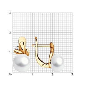 Серьги Diamant - Серебро 925, Жемчуг культивированный, Фианит (арт. 93-320-02069-1)