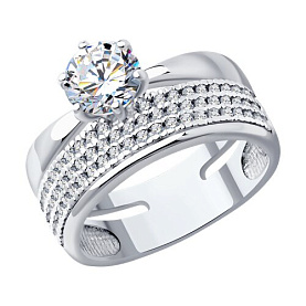 Кольцо SOKOLOV - Серебро 925, Фианит (арт. 94013815)