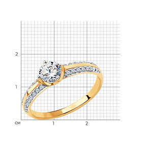 Кольцо SOKOLOV - Золото 375, Фианит (арт. 31-110-00861-1)