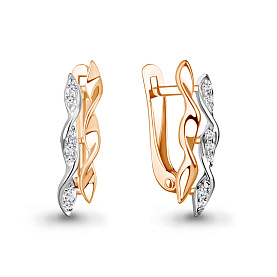 Серьги Аквамарин - Серебро 925, Фианит (арт. 400999А.6)