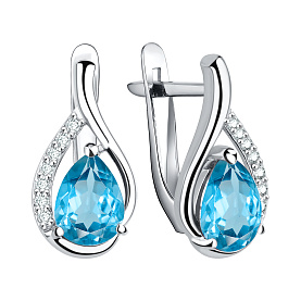 Серьги Talant - Серебро 925, Кристалл, Фианит (арт. 10-72-000Ц-11804)