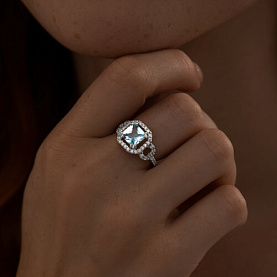 Кольцо SOKOLOV - Серебро 925, Топаз, Фианит (арт. 92014328)