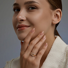 Кольцо SOKOLOV - Золото 585, Фианит (арт. 019819)