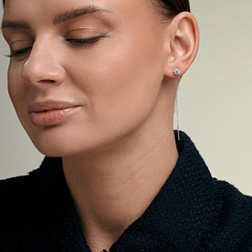 Серьги SOKOLOV - Золото 585, Фианит (арт. 0201032-3)