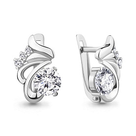 Серьги Аквамарин - Серебро 925, Фианит (арт. 49168А.5)