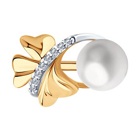 Кольцо SOKOLOV - Серебро 925, Жемчуг культивированный, Фианит (арт. 92012159)