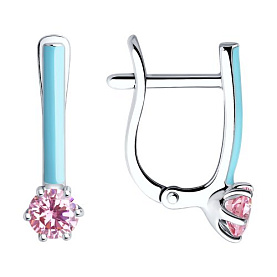 Серьги SOKOLOV - Серебро 925, Фианит, Эмаль (арт. 94023117)