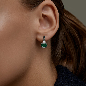 Серьги SOKOLOV - Серебро 925, Агат, Фианит (арт. 92025359)