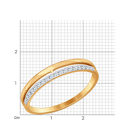 Кольцо SOKOLOV - Золото 375, Фианит (арт. 017151-4)