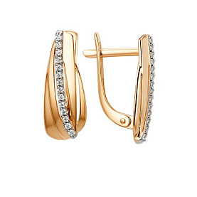 Серьги ЮФ Династия - Золото 585, Фианит (арт. 013212-1102)