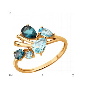 Кольцо SOKOLOV - Золото 585, Топаз, Топаз лондон (арт. 717387)