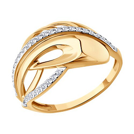 Кольцо SOKOLOV - Золото 585, Фианит (арт. 019706)