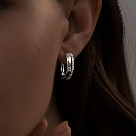 Серьги SOKOLOV - Серебро 925, Фианит (арт. 94022368)