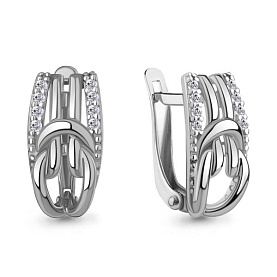 Серьги Аквамарин - Серебро 925, Фианит (арт. 49975А.5)