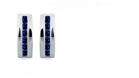 Серьги Platinum Lab. - Платина 950, Сапфир (арт. ПС-021С-01)