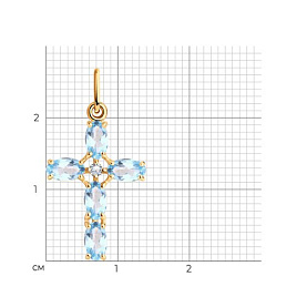 Подвеска SOKOLOV - Золото 375, Топаз, Фианит (арт. 37732165)