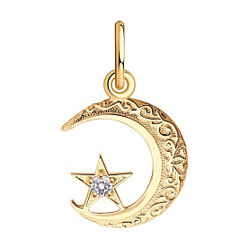 Подвеска SOKOLOV - Золото 585, Фианит (арт. 030052)