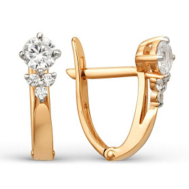 Серьги ЮФ Династия - Золото 585, Фианит (арт. 000982-1102)