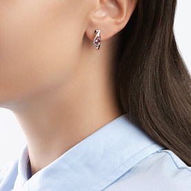 Серьги SOKOLOV - Золото 585, Аметист, Фианит (арт. 724829)