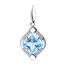 Подвеска SOKOLOV - Серебро 925, Топаз, Фианит (арт. 92030354)