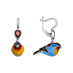 Серьги SOKOLOV - Серебро 925, Фианит, Эмаль (арт. 94021697)