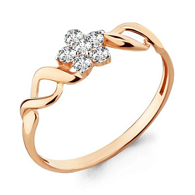 Кольцо Аквамарин - Золото 375, Фианит (арт. 68002А.8)