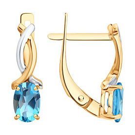 Серьги SOKOLOV - Золото 585, Топаз (арт. 729281)